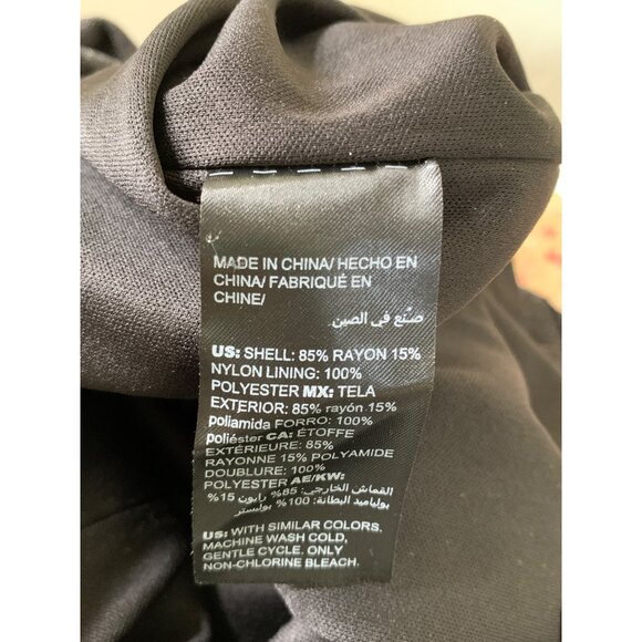 WHBM Sweater Dress Midi Mock Neck NWT Size 4 S Shimmer Sheath 7782 Black Ikat - Picture 9 of 9